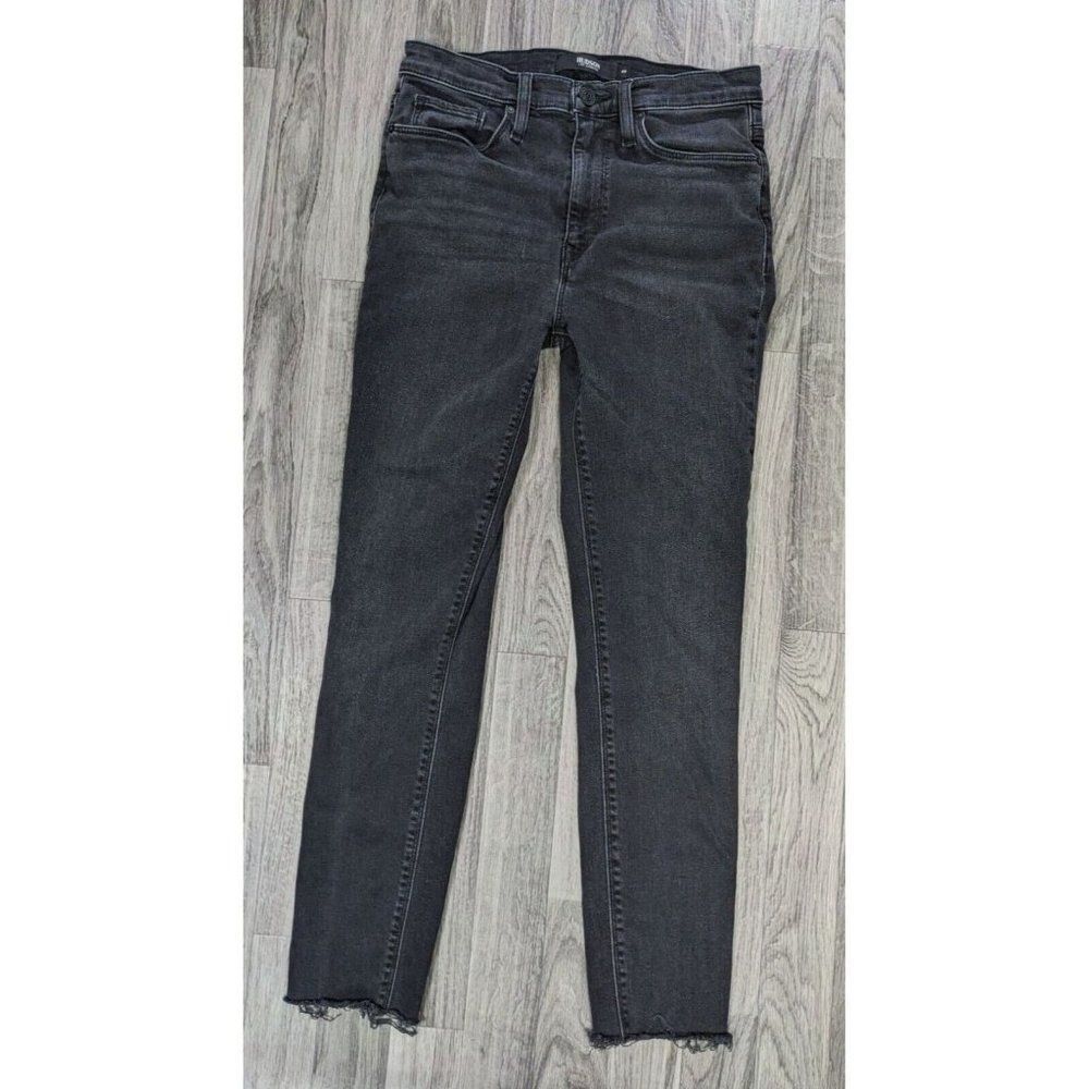 Hudson Los Angeles‎ Womens Size 26 Barbara Super Skinny Grey Black Denim Jeans